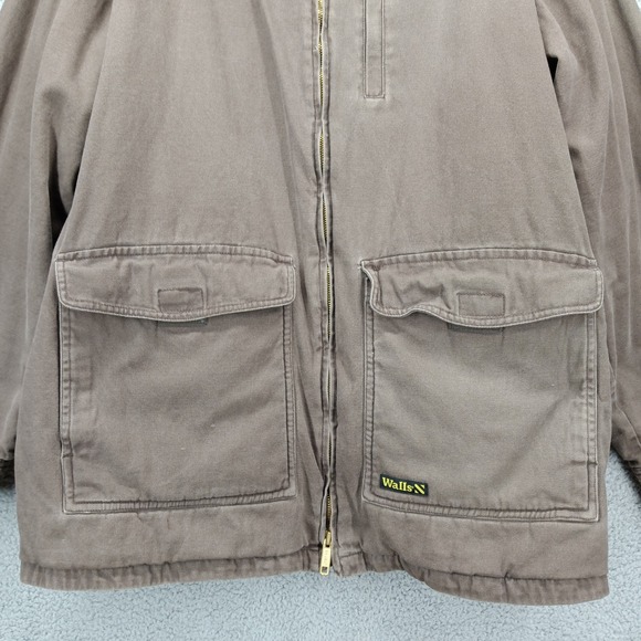 Walls Work Jacket 2XL Chore Coat Barn‎ Coat Full Zip Brown Cotton Canvas - Picture 9 of 16